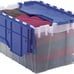 12-Gallon Plastic Stackable Storage Box: Tote Container with Lid