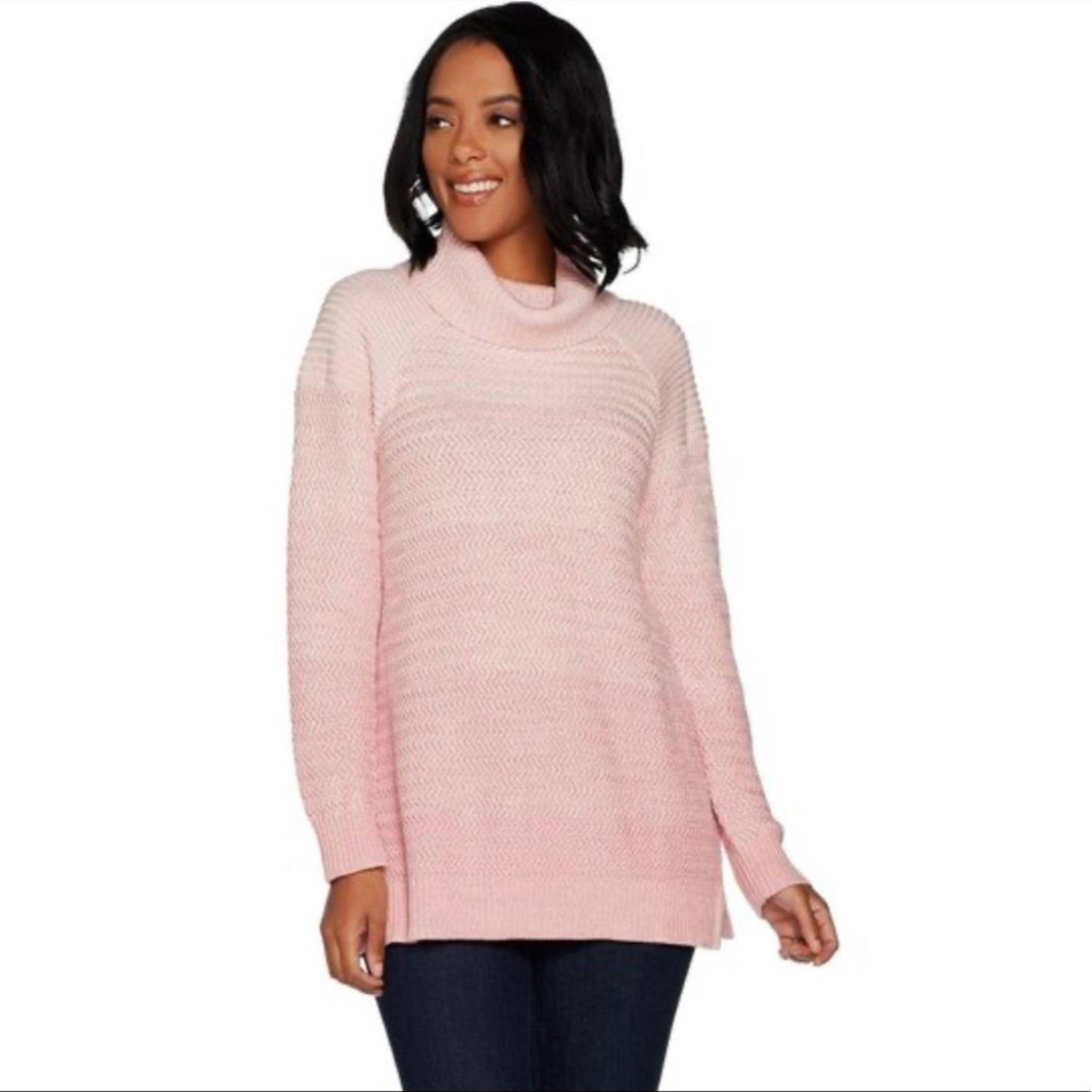 H by Halston Pink Turtleneck Sweater