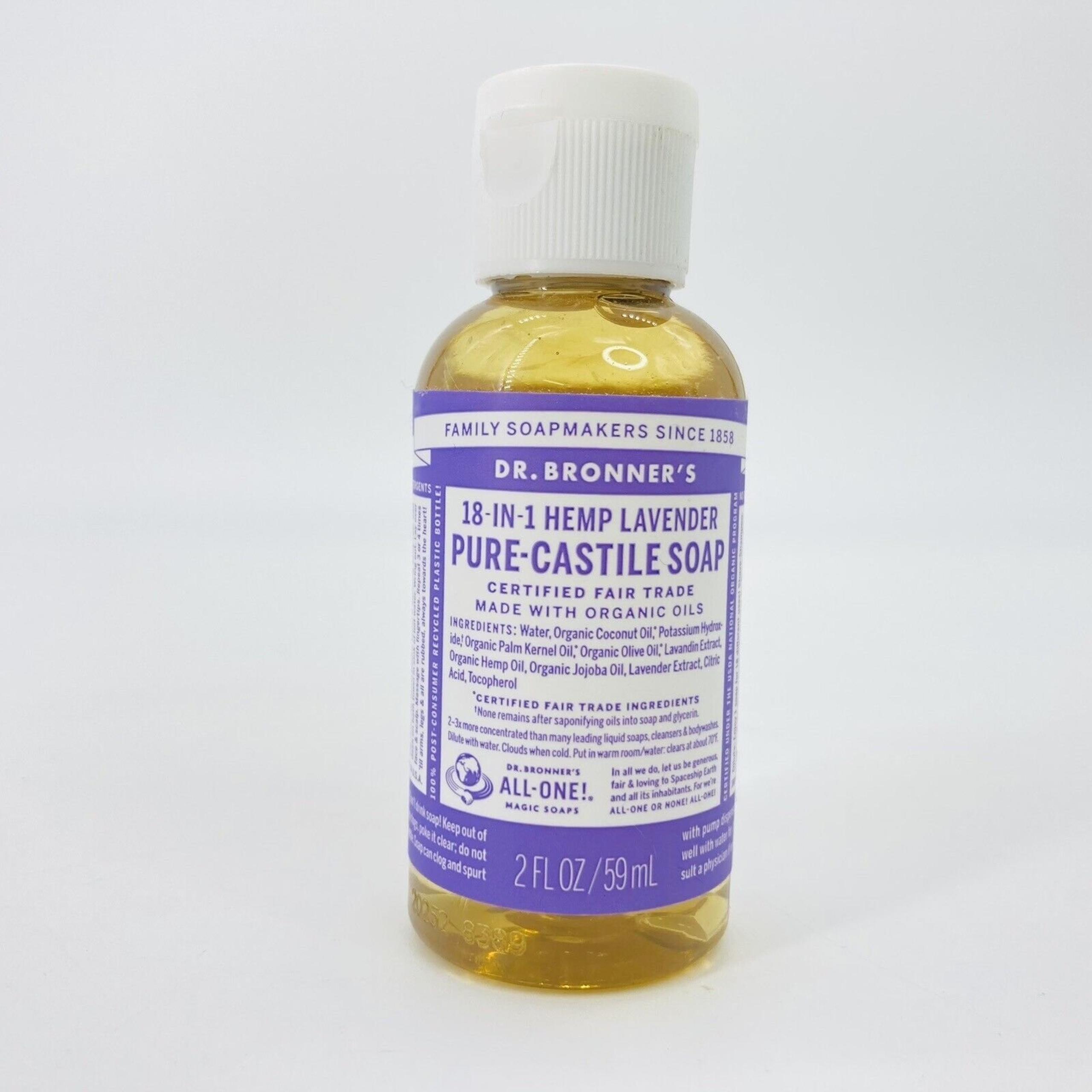 Dr Bronner’s 18 in 1 Hemp Lavender Pure Castile 2 Oz Soap Organic Oils