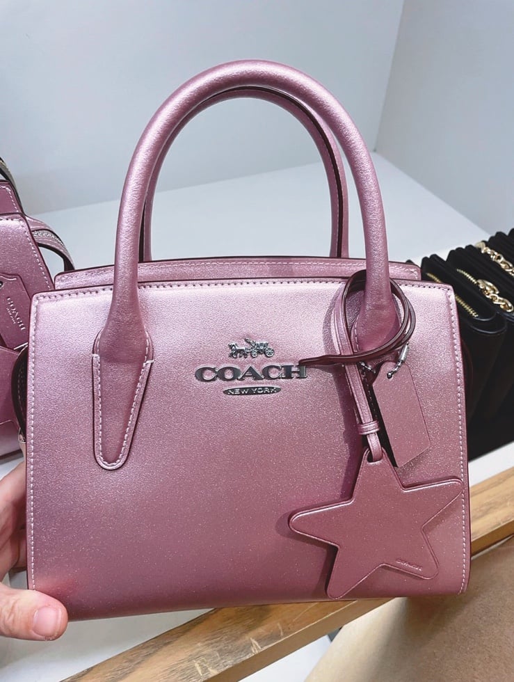 NWT！COACH Andrea Carryall Bag（COACH CW024）Silver/Metallic-Pink V-DAY GIFT