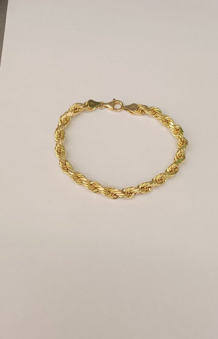 10kt real gold rope bracelet size 8 inches