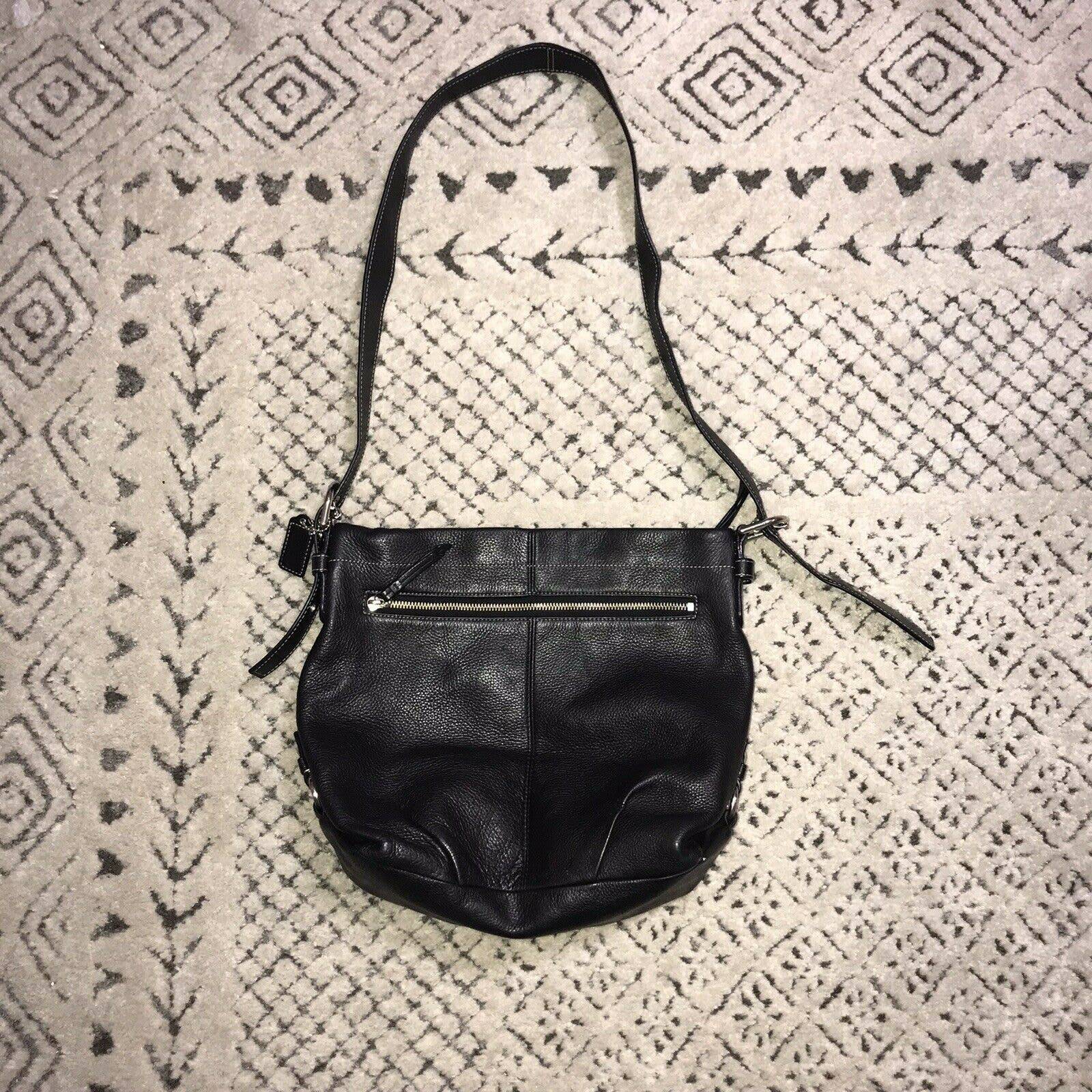 COACH F15064 Pebble Leather F15064 Black Shoulder Or Crossbody Bag