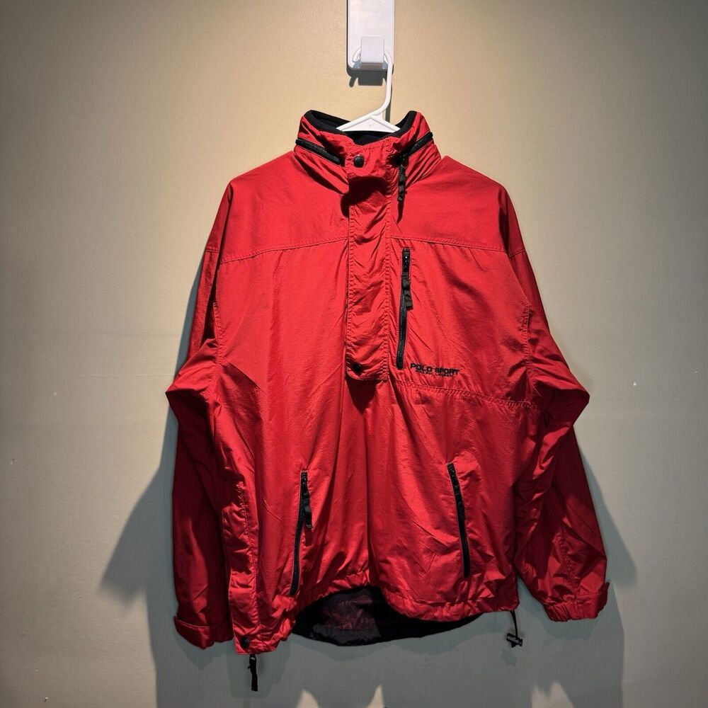 Polo Sport Ralph Lauren Red Black Coat Jacket Men's Size Medium
