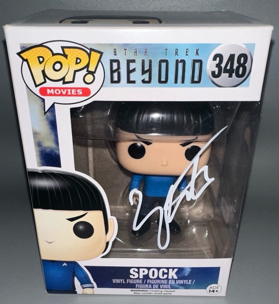 ZACHARY QUINTO SIGNED FUNKO POP SPOCK STAR TREK BEYOND AUTOGRAPH 348 PSA/DNA