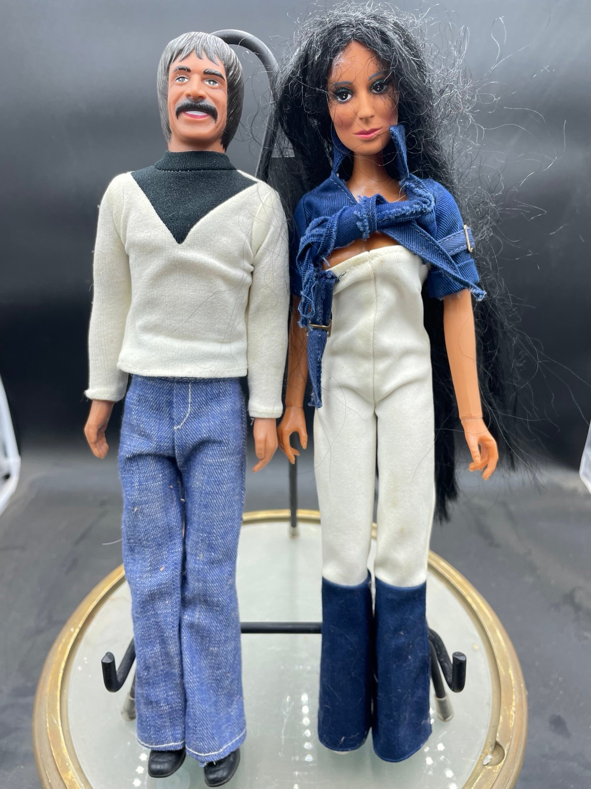 Vintage 1970s Mego Sonny And Cher Dolls 12