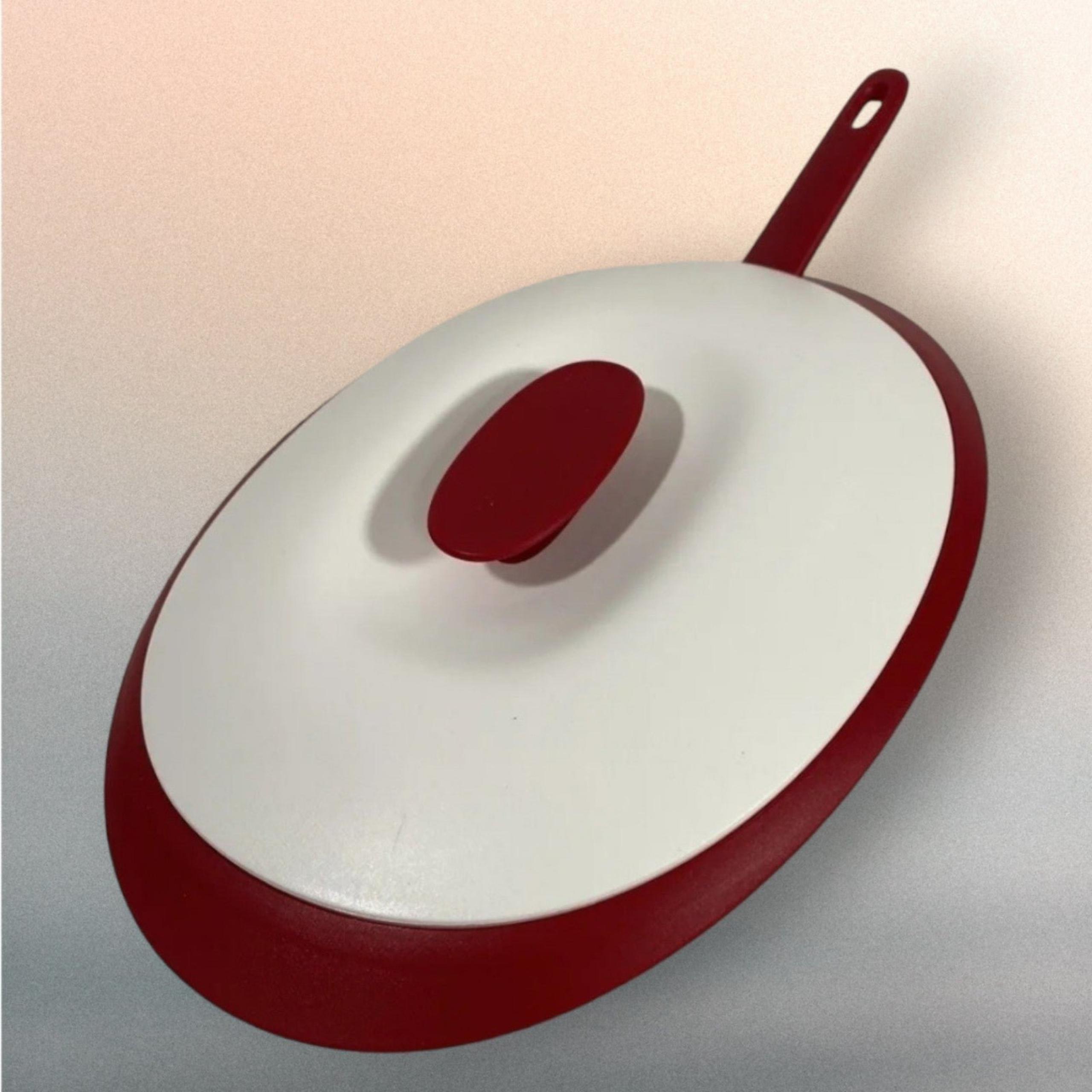 Tupperware Essentials Serving Bowl & Spoon Red & White  7.5 Cup NEW