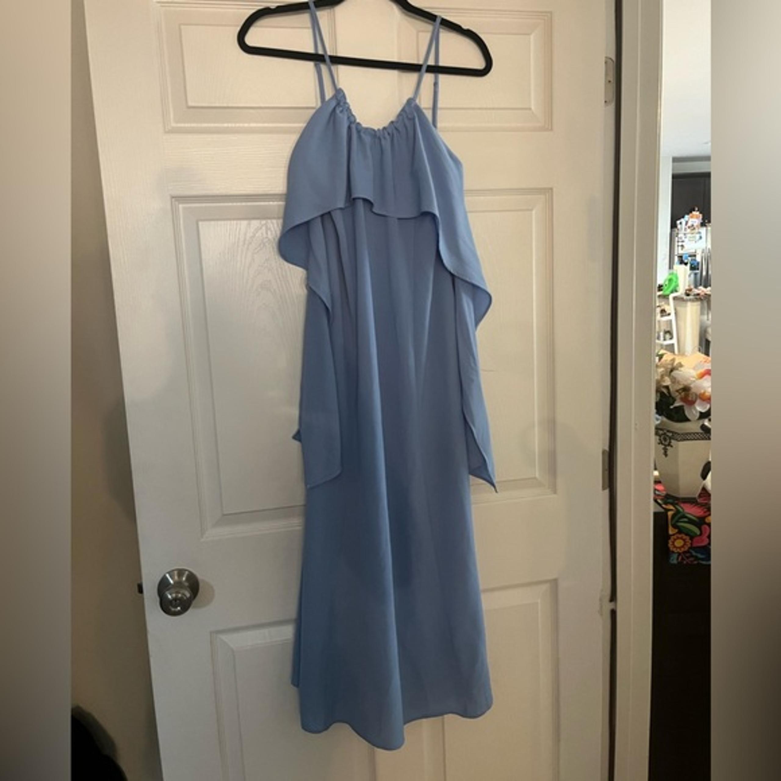 Emperio Armani new nwt blue flowy dress halter formal gown 38 XS 0 2