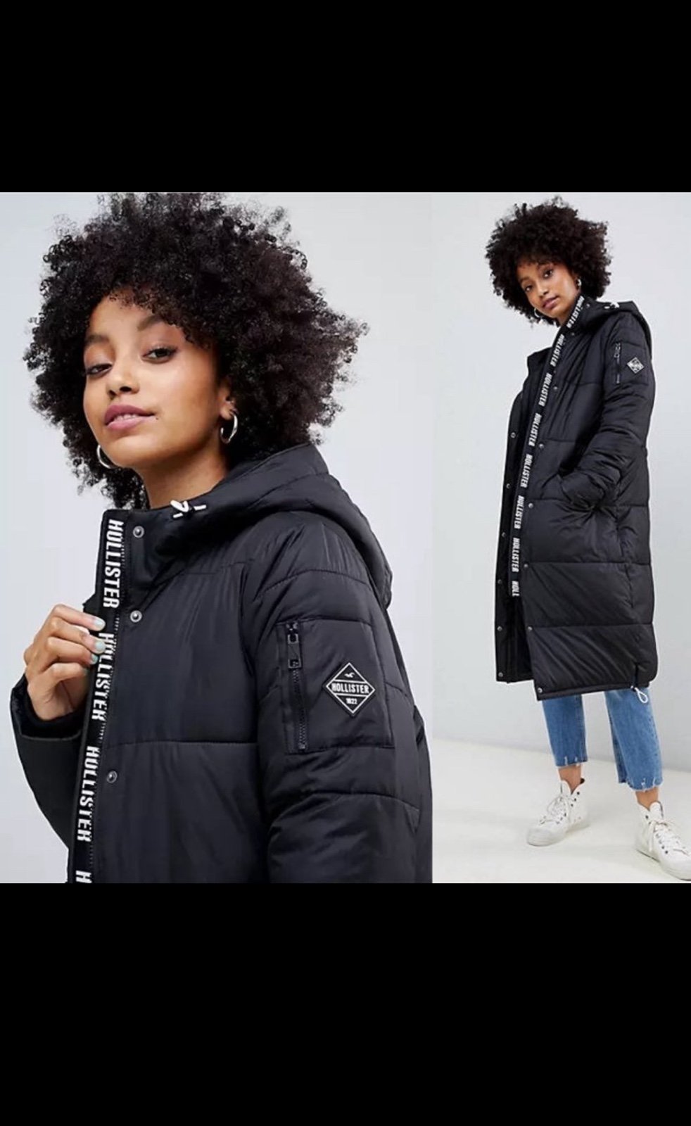 Long hollister puffer jacket