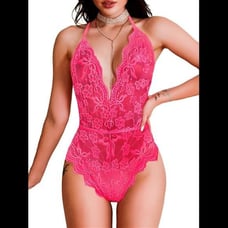 V-Neck Lace Bodysuit Naughty Bridal Teddy Lingerie Body Suit