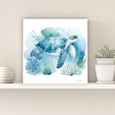 Serene Sea Turtle Canvas Print - Oceanic Art for Home Décor 30*30