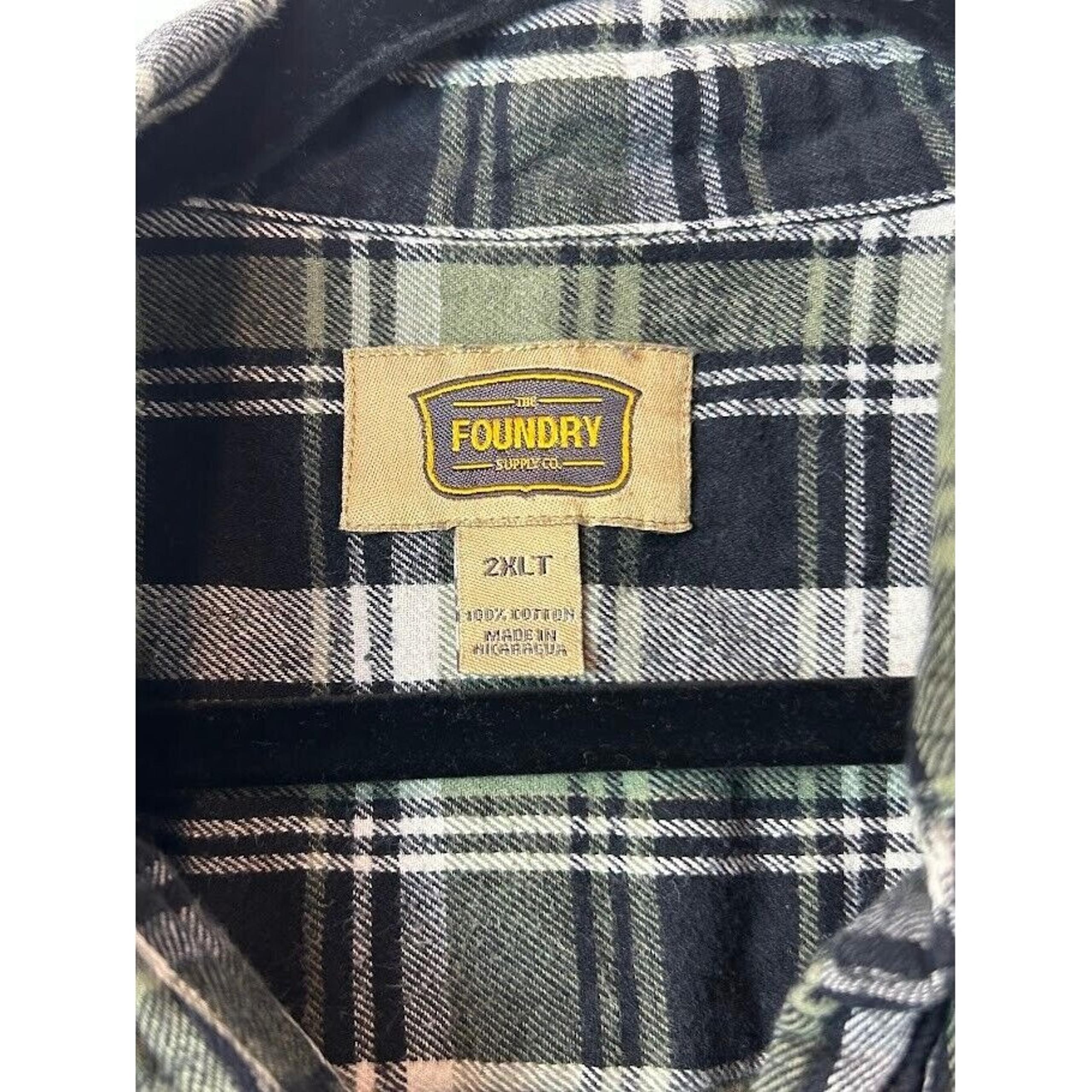 Foundry Men's Sz 2XLT Long Sleeve Button up shirt 100% Cotton