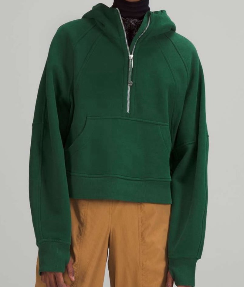 NEW Lululemon Scuba Oversized Half-Zip Hoodie-Sz XS/S Color Everglade Green NWT