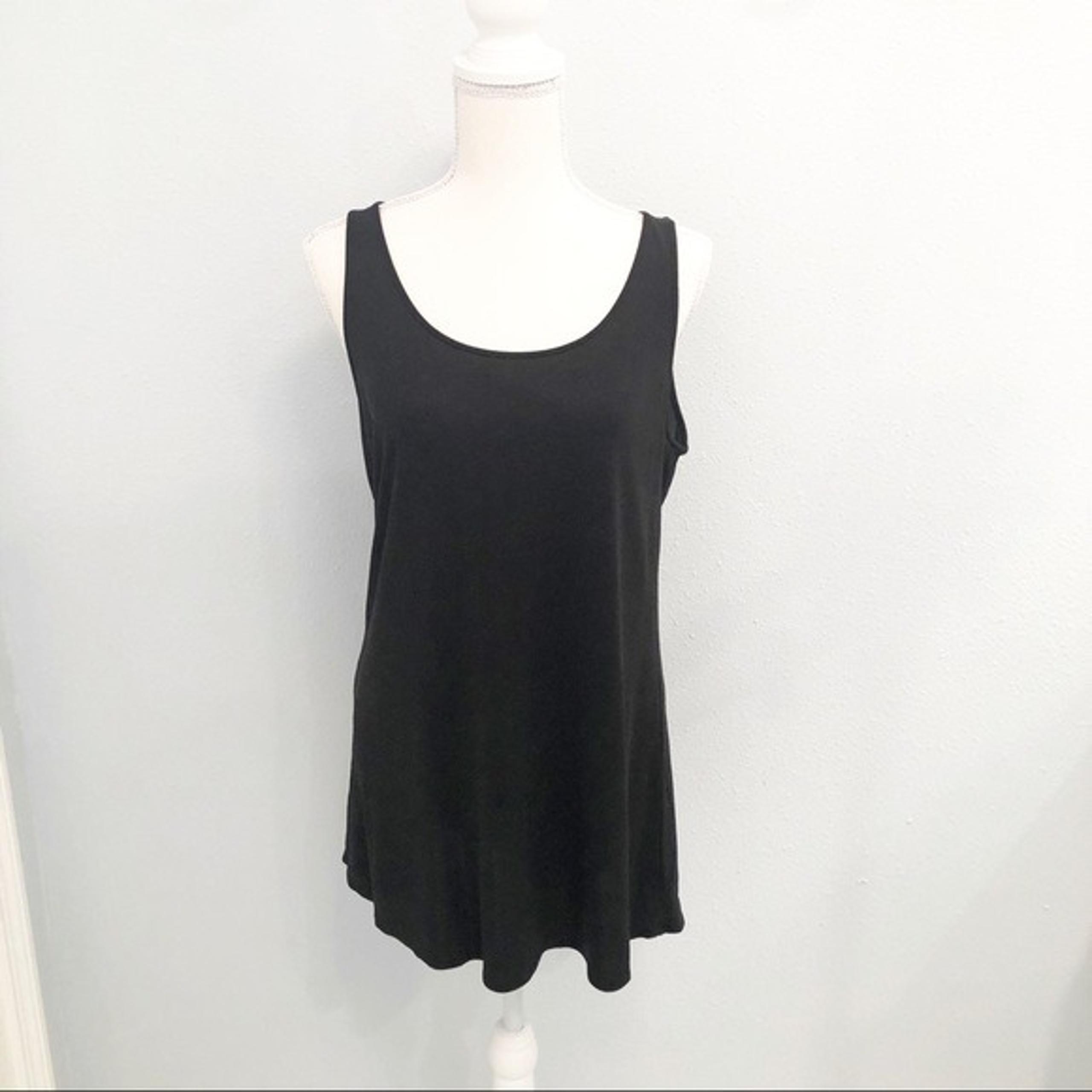 Eileen Fisher black silk tank top