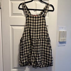 Pyne & Smith Short Linen Montmartre Check (Yellow and Black) Check Overalls M