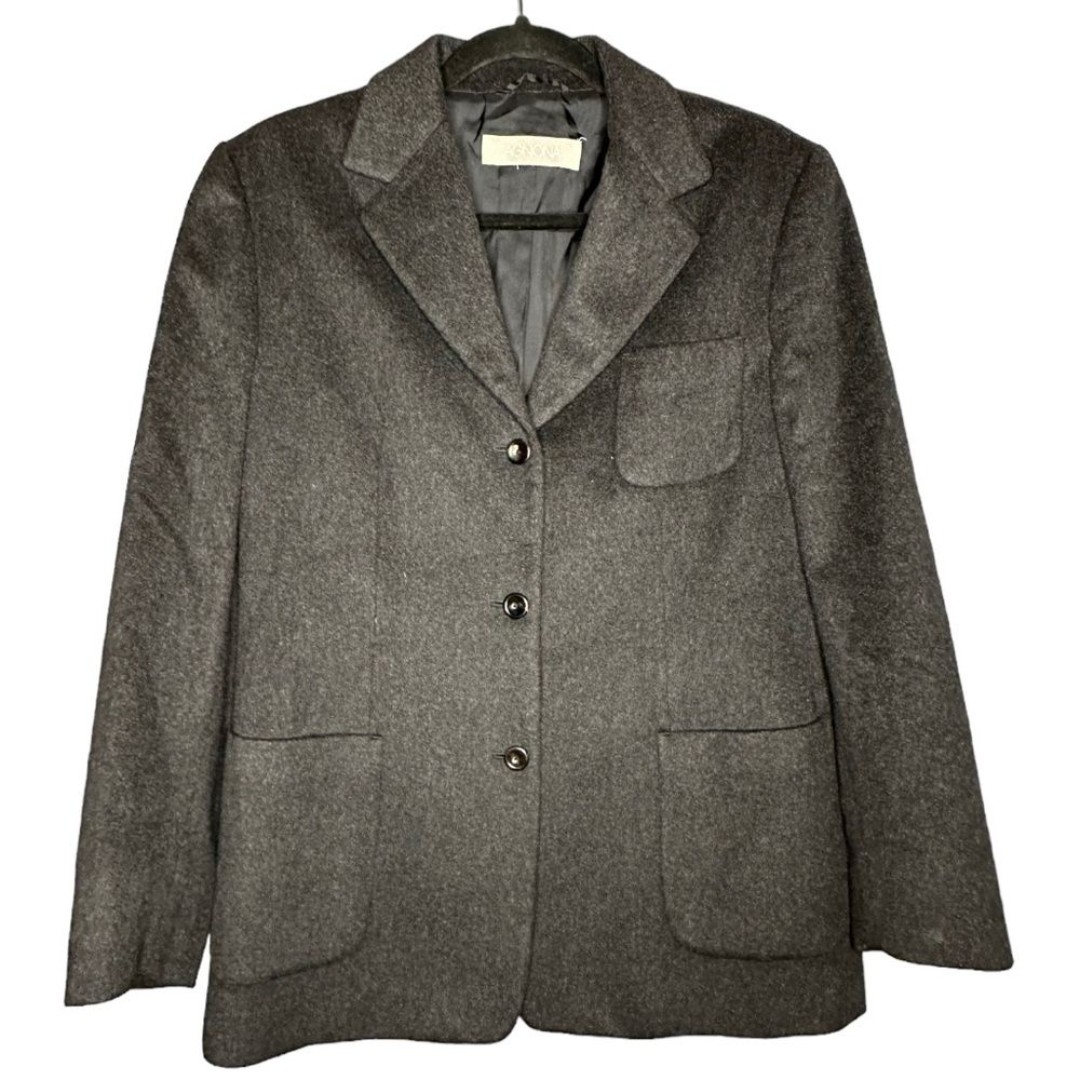 Agnona Womens Cashmere Rainproof Made In Italy Buttoned Blazer Jacket