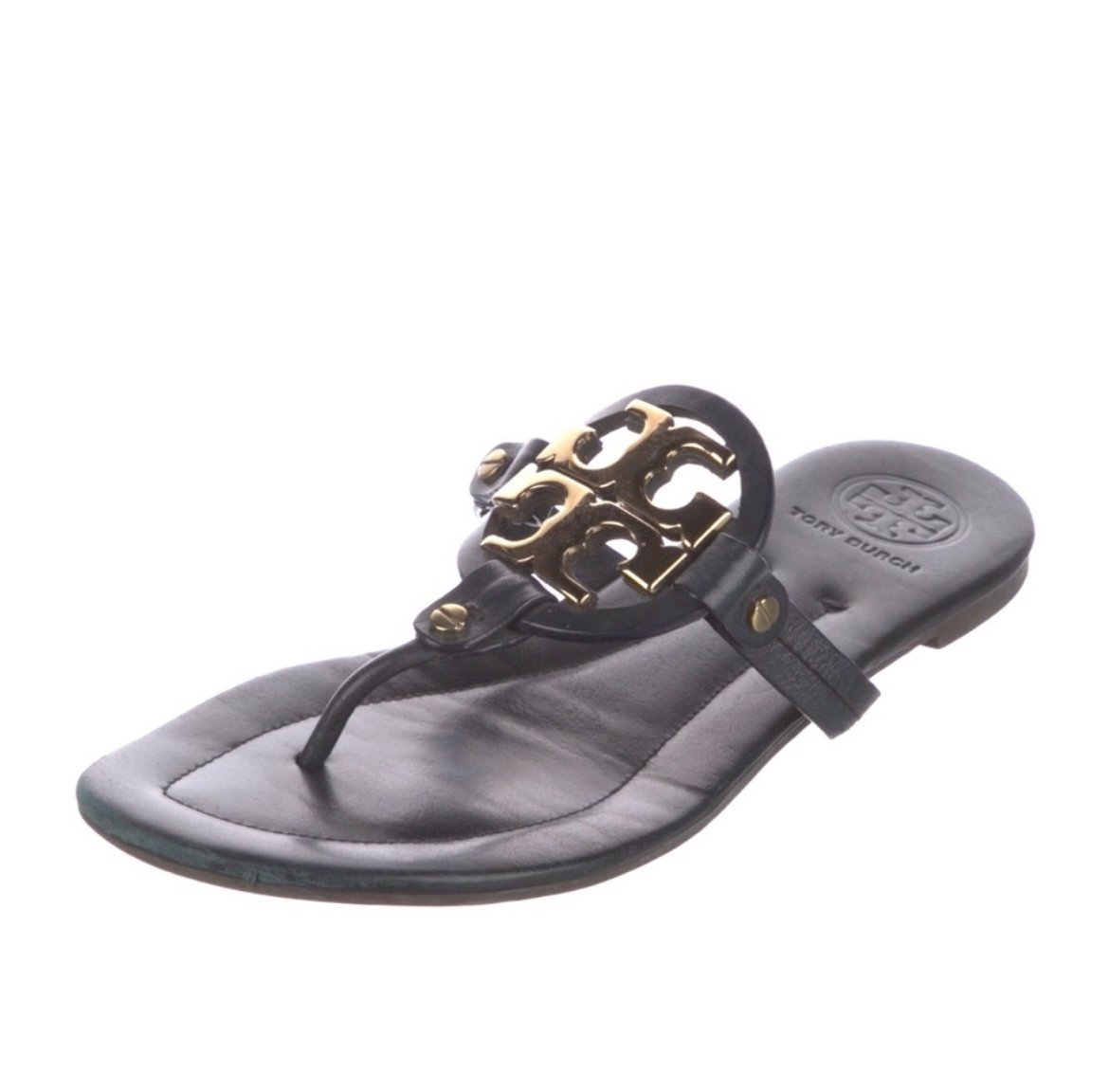 TORY BURCH MILLER LEATHER SANDAL NAVY