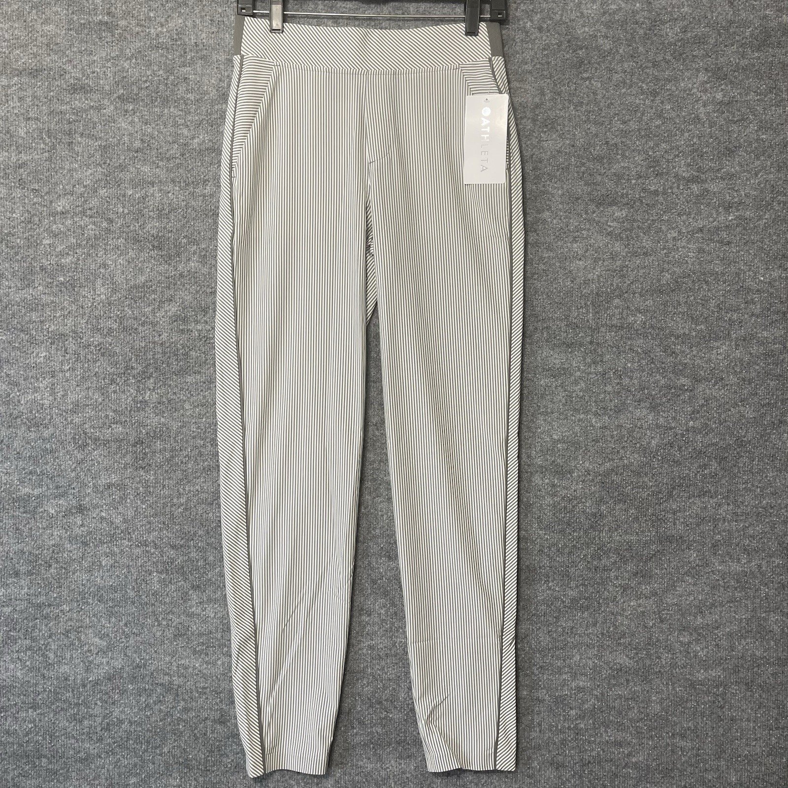 Athleta Brooklyn Textured Ankle Pant City Stripe – Size 2 Stretch Performance