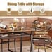 5PCS Dining Table Set Industrial Rectangular Table w/ Storage Rack & Metal Frame