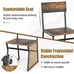 5PCS Dining Table Set Industrial Rectangular Table w/ Storage Rack & Metal Frame
