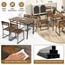 5PCS Dining Table Set Industrial Rectangular Table w/ Storage Rack & Metal Frame