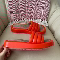 NWOT: P448 Leather Fergie Slides