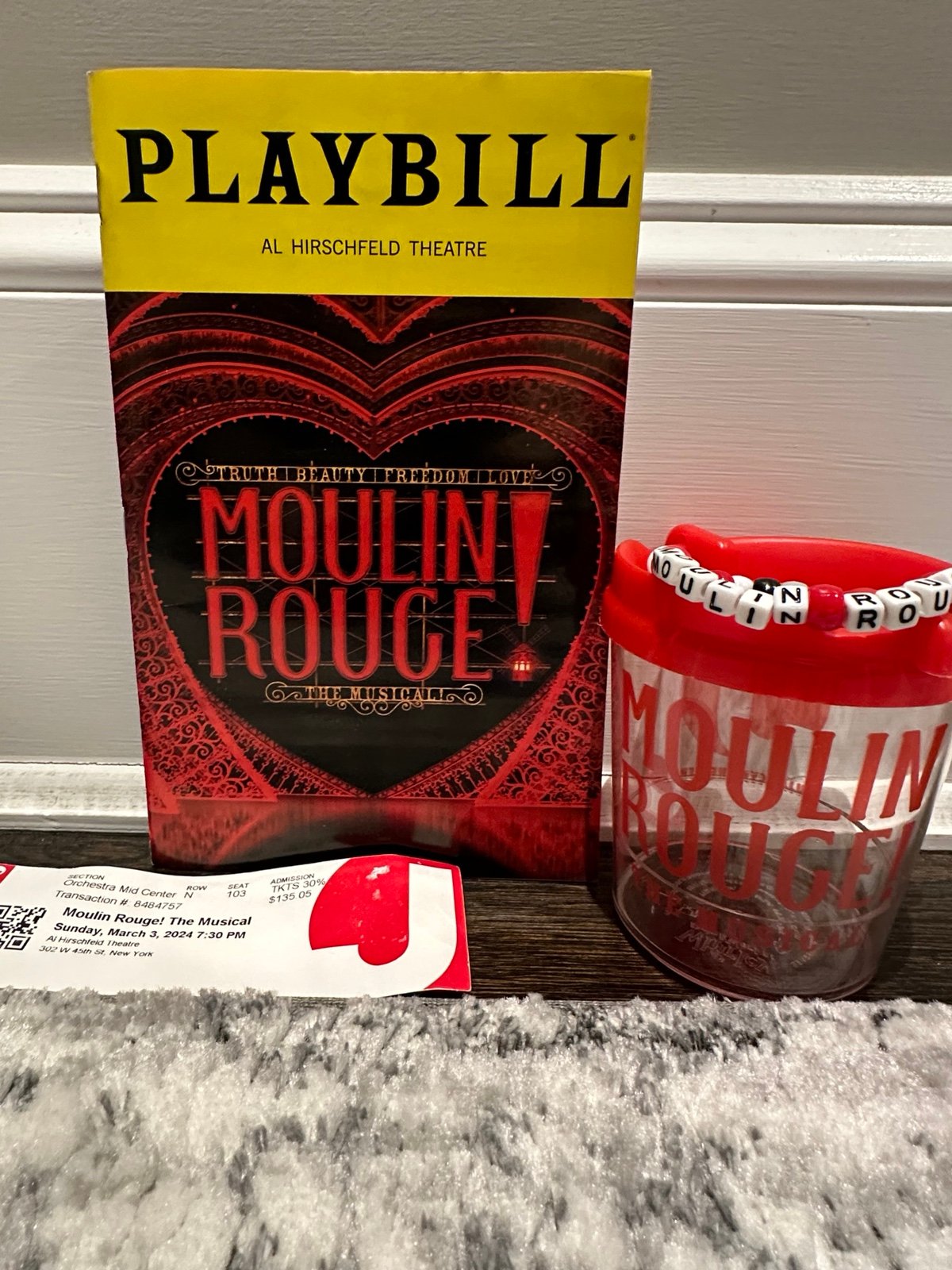Moulin Rouge Broadway Playbill and Cup Bundle