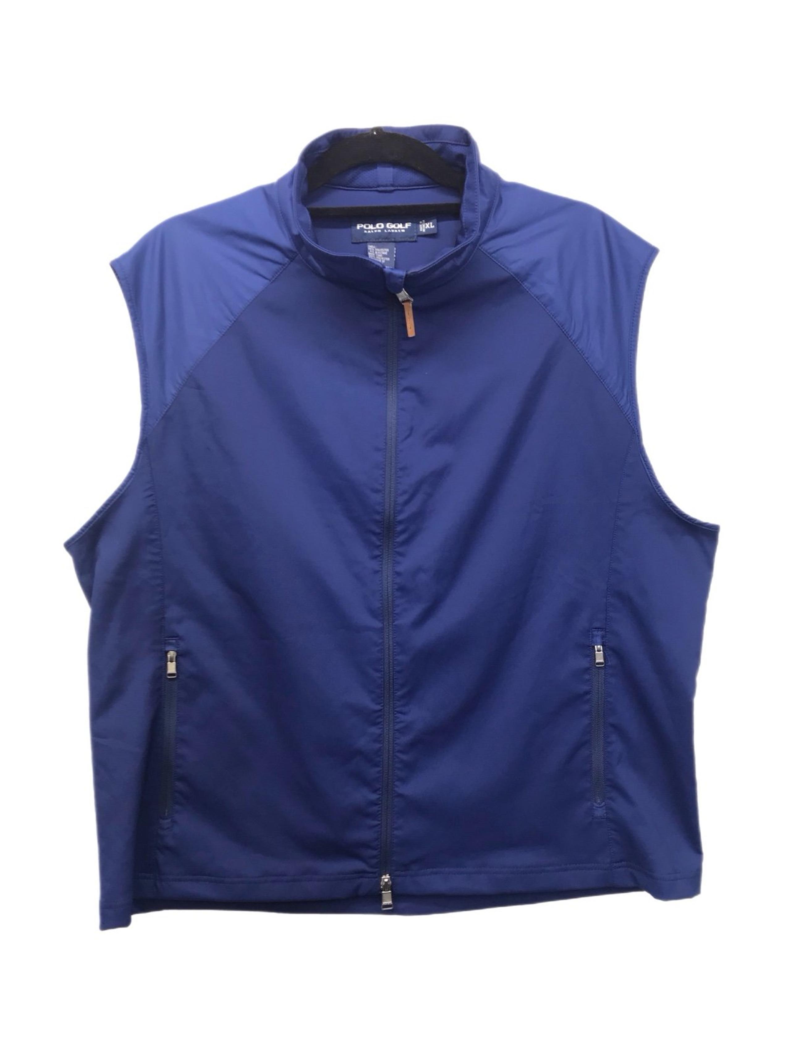Polo Golf Vest Mens XL Blue Full Zip Windbreaker Jacket VTG Ralph Lauren.