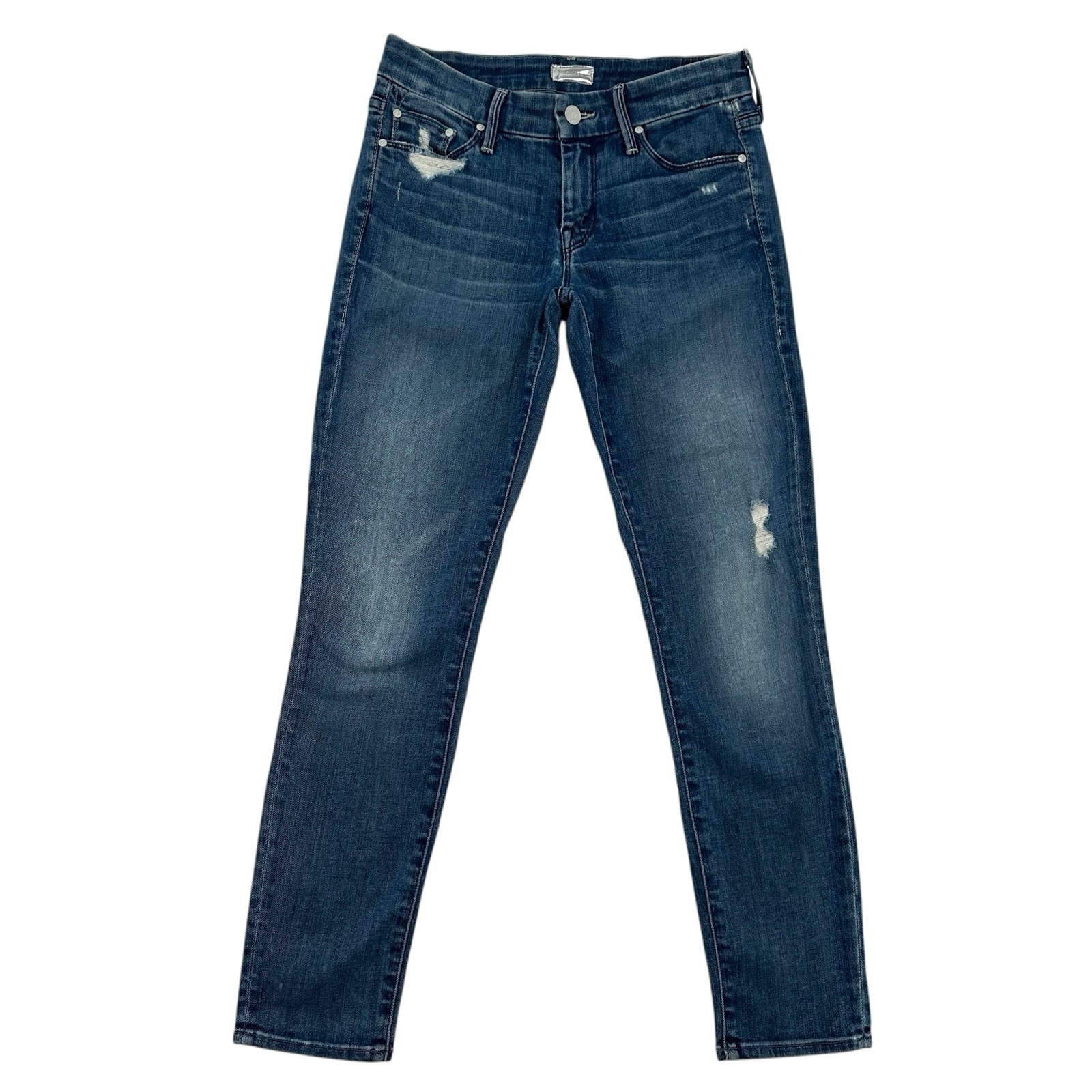 Mother The Looker Crop Graffiti Girl Distressed Jeans Designer Preppy Women 25
