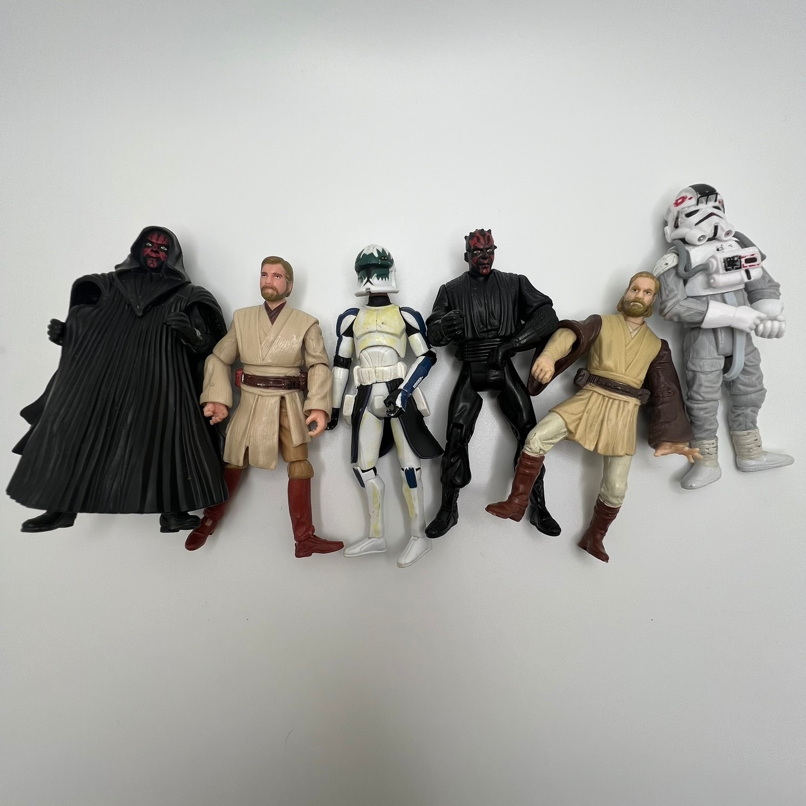 Star Wars Lot of 6 Figures Obi-Wan Darth Maul Rex AT-AT Driver 1999–2005