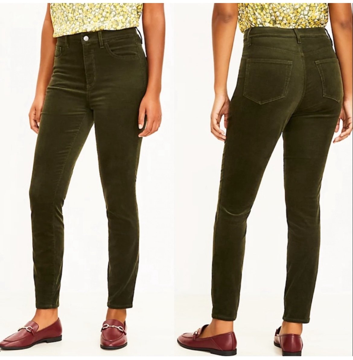 Loft “The Skinny” High Rise Corduroy Pants Size 28/8P NWT