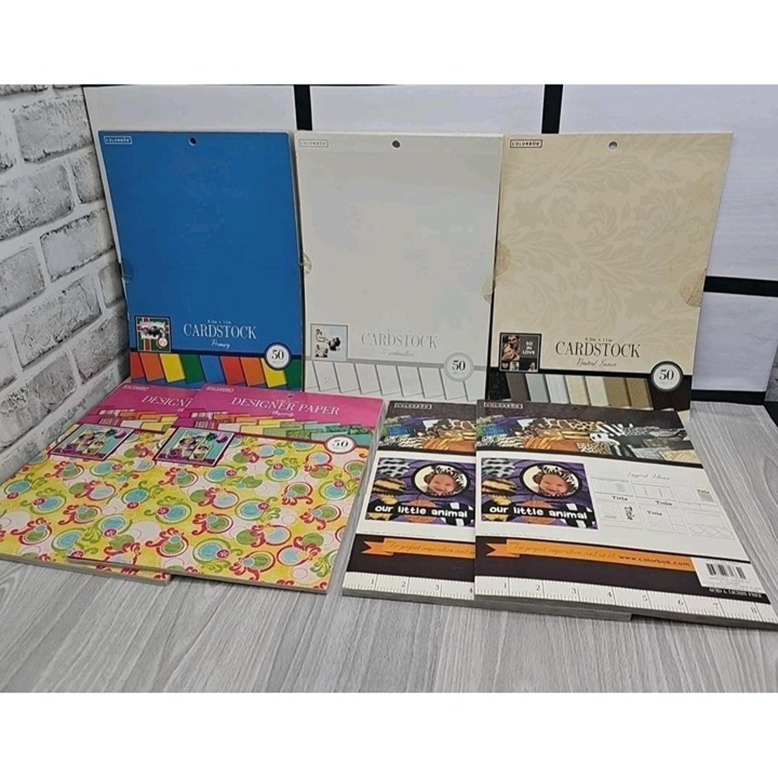 Lot of 7 Colorbok 8.5x11" Cardstock Packs Assorted Colors & Themes Used
