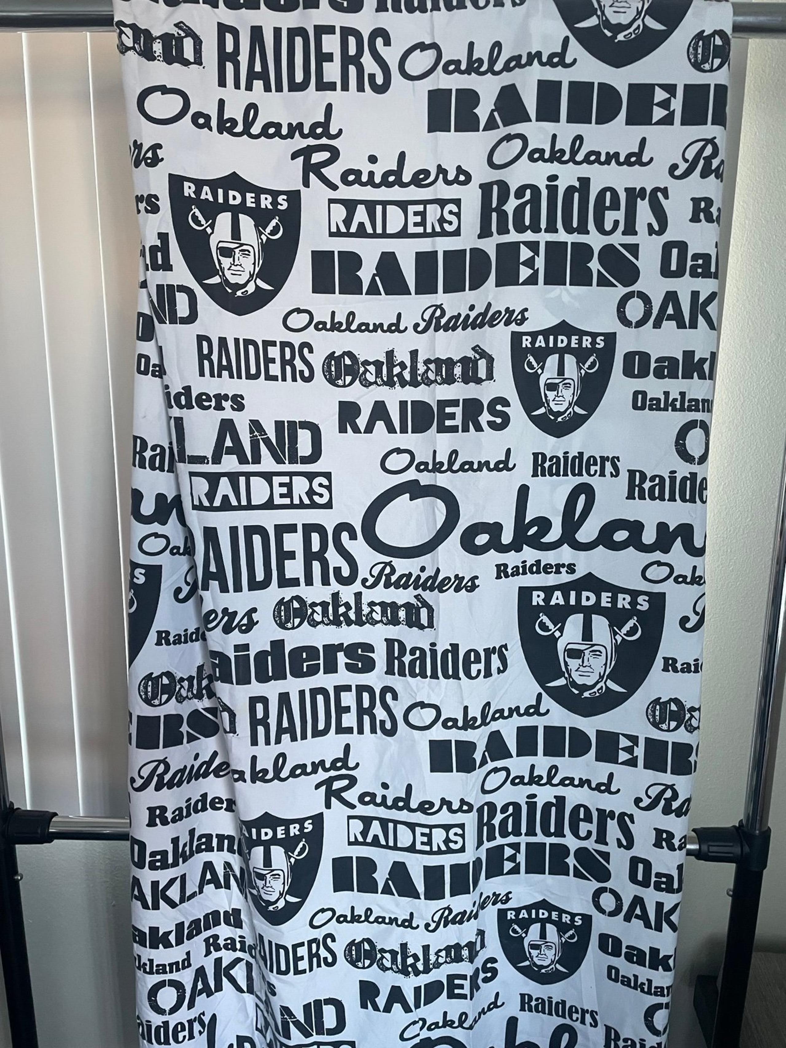 Vintage NFL Oakland Raiders logo curtain / Fabric ~62x40