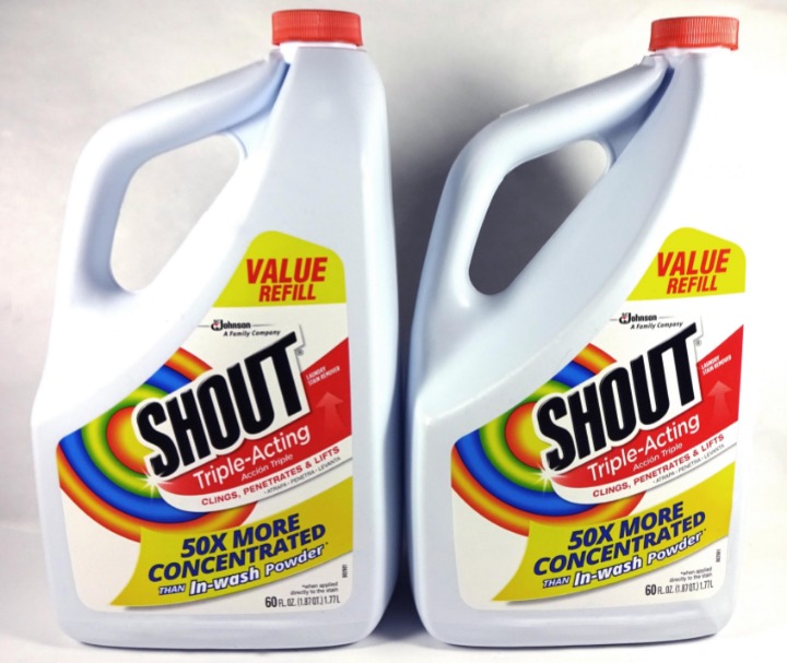 Shout Laundry Stain Remover Refill, Triple-Acting, 60 fl oz (2 Count)