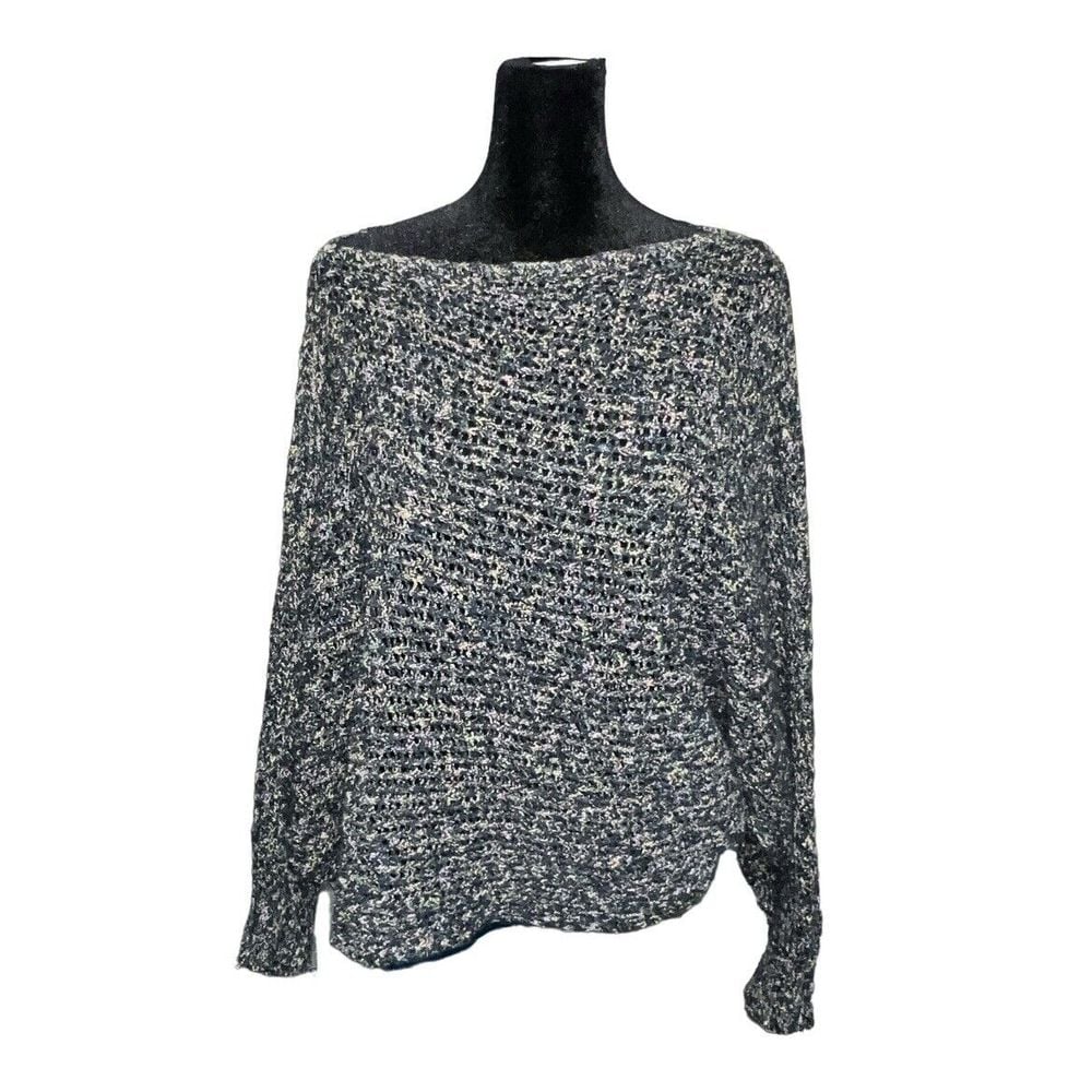 Free People Confetti Knitted Pullover Boat Neck Sweater Large