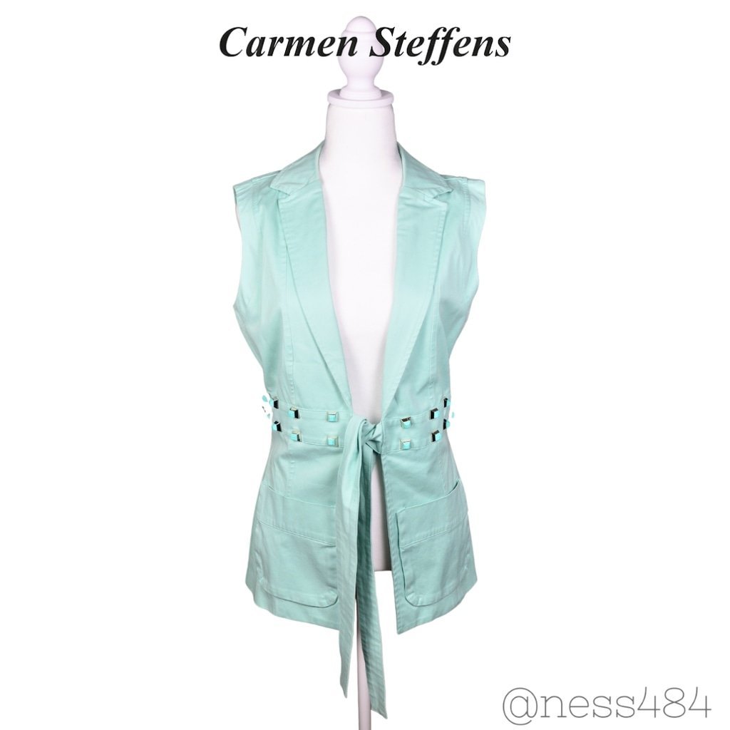 Women's Carmen Steffens Studded Vest - M - Light Teal