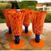4 Stunning Artistic Murano? Blown Mottled Multicolor Fluted Water Glasses