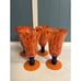 4 Stunning Artistic Murano? Blown Mottled Multicolor Fluted Water Glasses