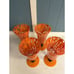 4 Stunning Artistic Murano? Blown Mottled Multicolor Fluted Water Glasses