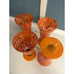4 Stunning Artistic Murano? Blown Mottled Multicolor Fluted Water Glasses