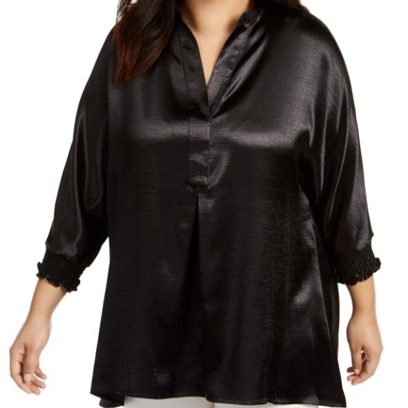 Anne Klein Plus Size Satin Tunic Top