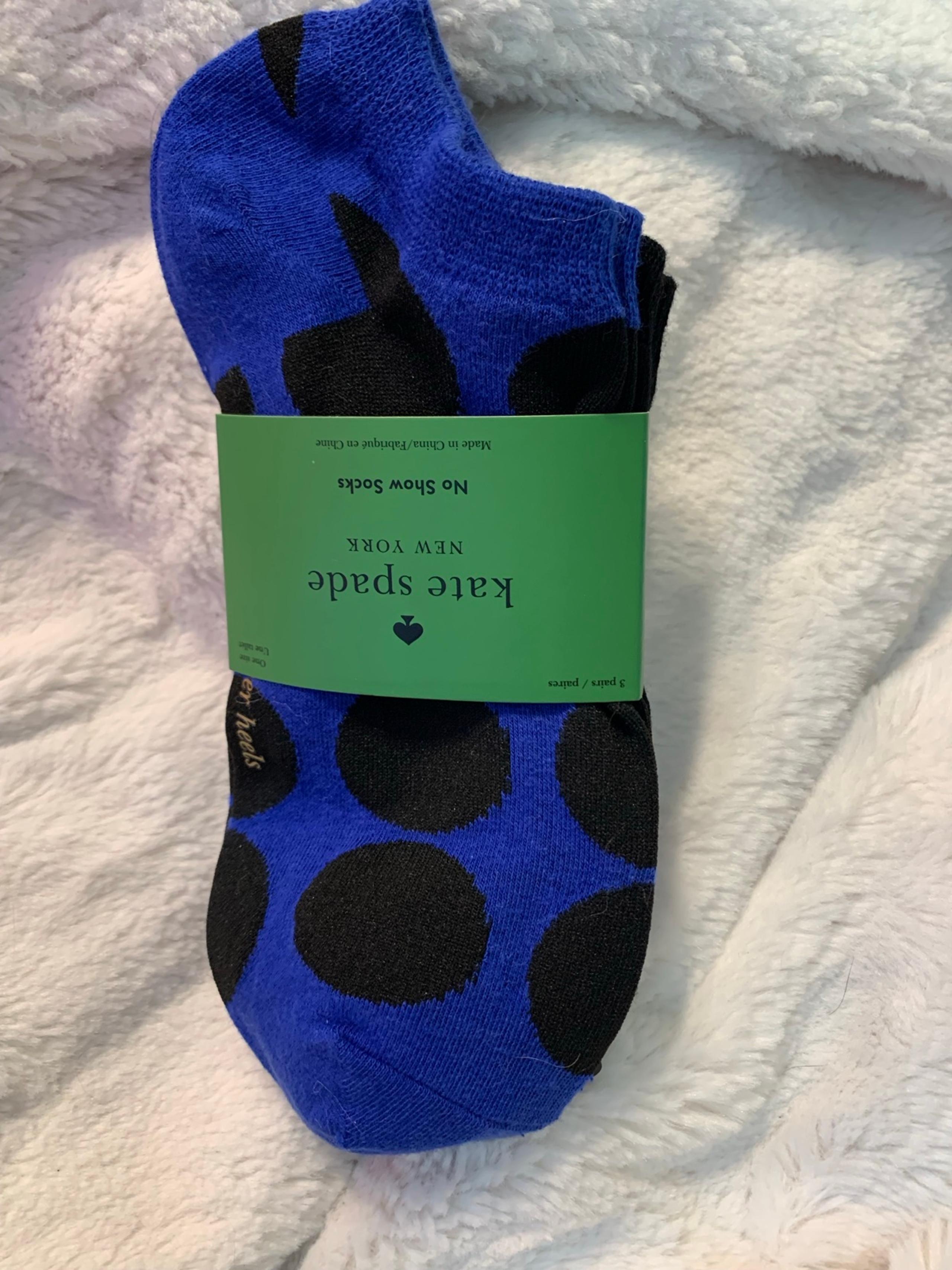 Kate Spade blue no show socks 3 pk nwt