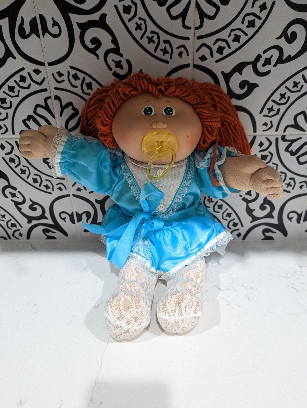 1985 Vintage Special Edition Cabbage Patch Kid Doll Red Head Twin Pacifier
