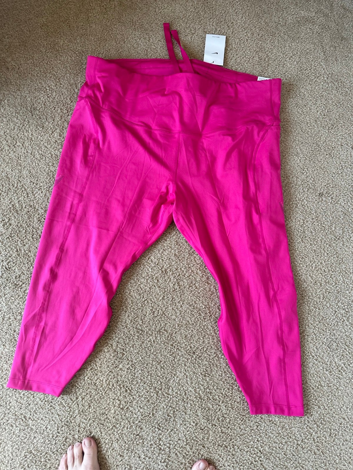 NIKE FAST WOMEN DRI-FIT RUNNING MID RISE TIGHTS fuschia #FB4656-NWT 3xl