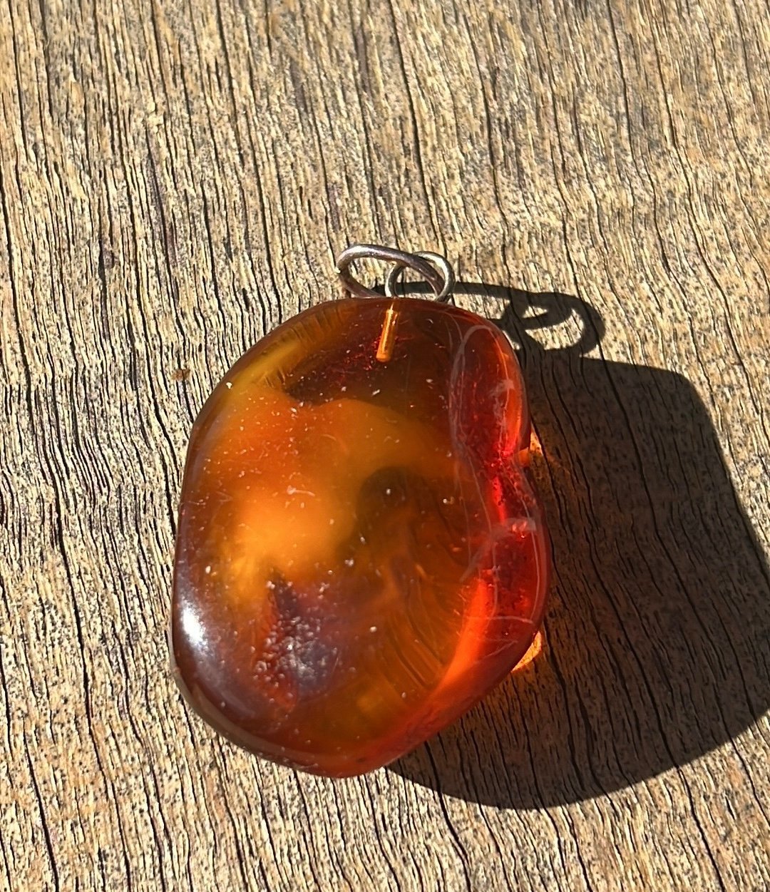 Baltic amber pendant brown shining