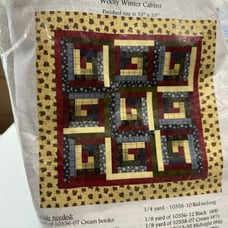 Wooly Winter Cabins Quilt Fabric Pattern Kit 33 x 33 Using Benartex