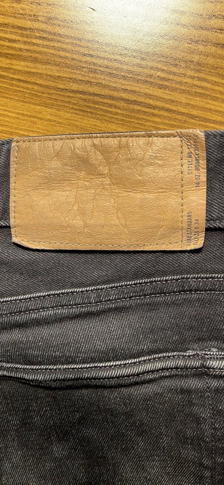 Buck Mason Ford Standard 14oz double dipped slim black jean men’s size 31x34