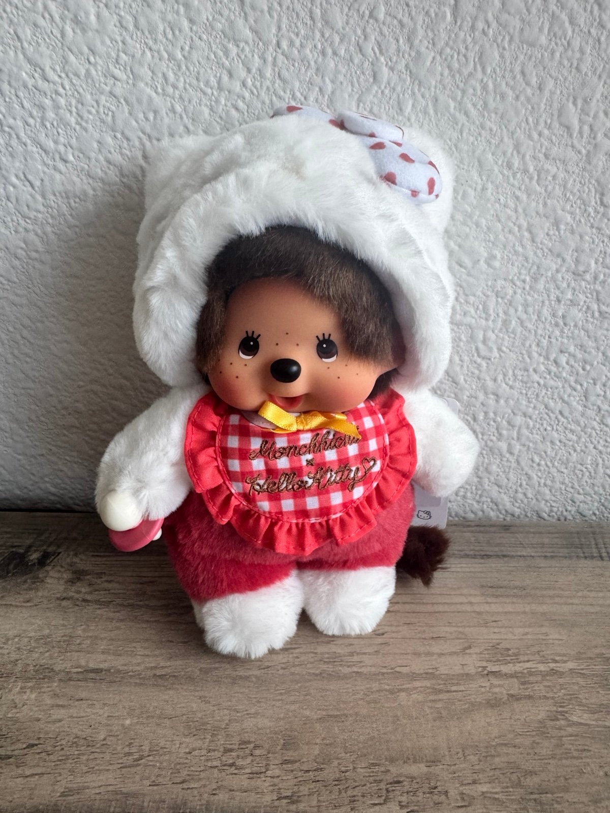Monchhichi Hello Kitty Sanrio Gingham Bib