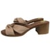 Mila Paoli Leather Heel Sandals Mules Slip On Pink Nude Women’s Size 9 Italy