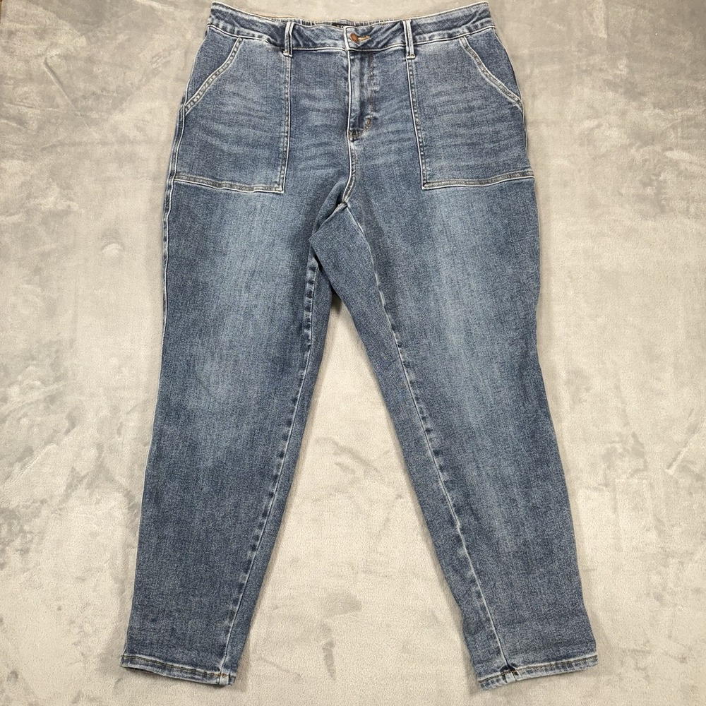 Judy Blue Sandy Spring Jogger Jeans Women's Plus Size 18W Blue Cuffed Stretch