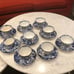 Vintage Royal Crown Derby Blue Mikado set of 9 tea cups